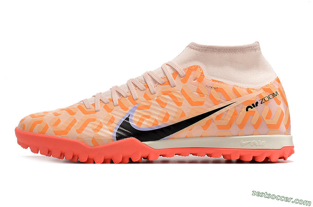 Nike Air Zoom Mercurial Superfly 9 Elite TF High-Tops Soccer Shoes - Orange/White/Black 2