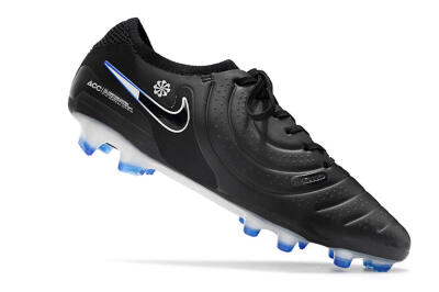 Nike Tiempo Legend 10 Elite FG Low-Tops Soccer Cleats - Black/Blue/Sliver