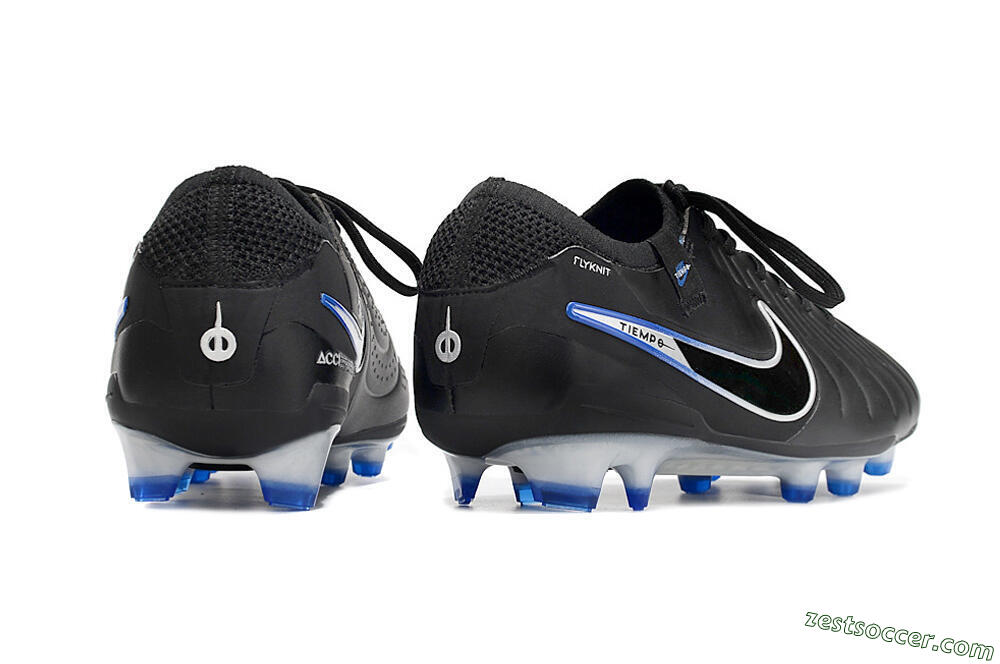 Nike Tiempo Legend 10 Elite FG Low-Tops Soccer Cleats - Black/Blue/Sliver 6