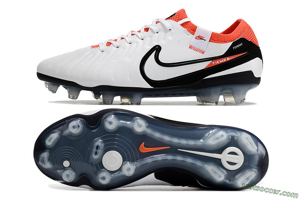 Nike Tiempo Legend 10 Elite FG Low-Tops Soccer Cleats - White/Black/Red 1
