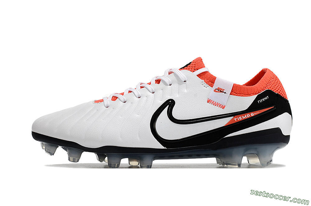 Nike Tiempo Legend 10 Elite FG Low-Tops Soccer Cleats - White/Black/Red 2