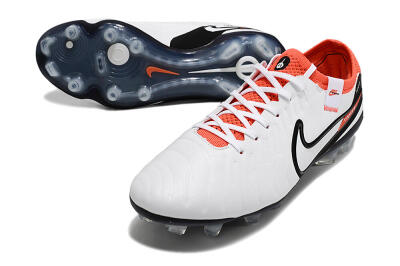 Nike Tiempo Legend 10 Elite FG Low-Tops Soccer Cleats - White/Black/Red