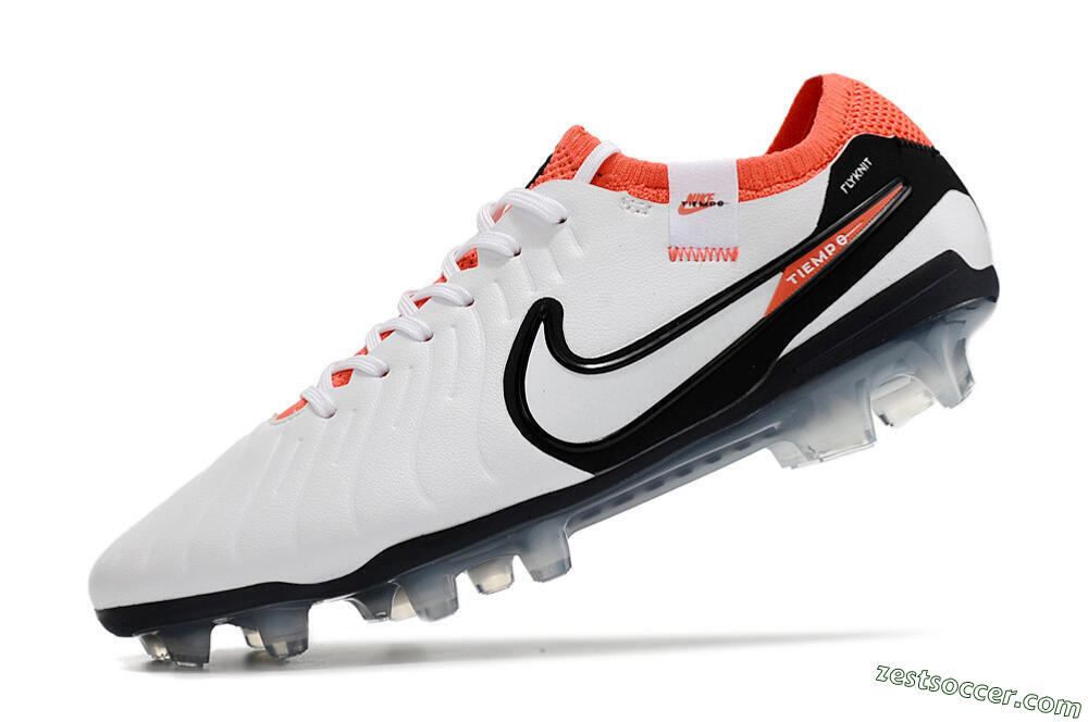 Nike Tiempo Legend 10 Elite FG Low-Tops Soccer Cleats - White/Black/Red 5