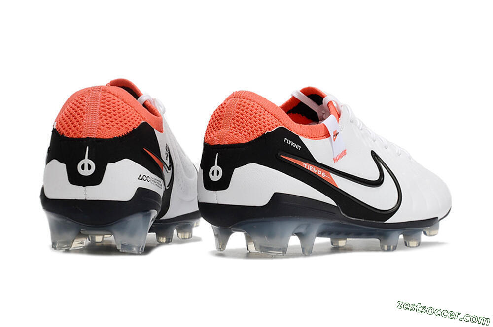 Nike Tiempo Legend 10 Elite FG Low-Tops Soccer Cleats - White/Black/Red 6