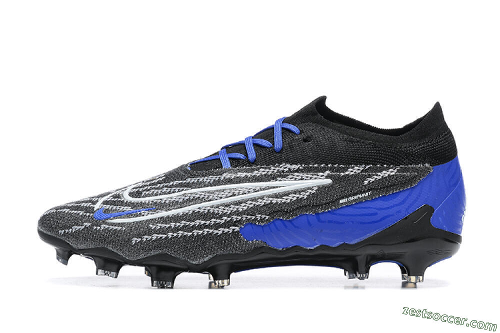 Nike Phantom GX Elite FG Low-Tops Soccer Cleats - Black/White/Blue 2