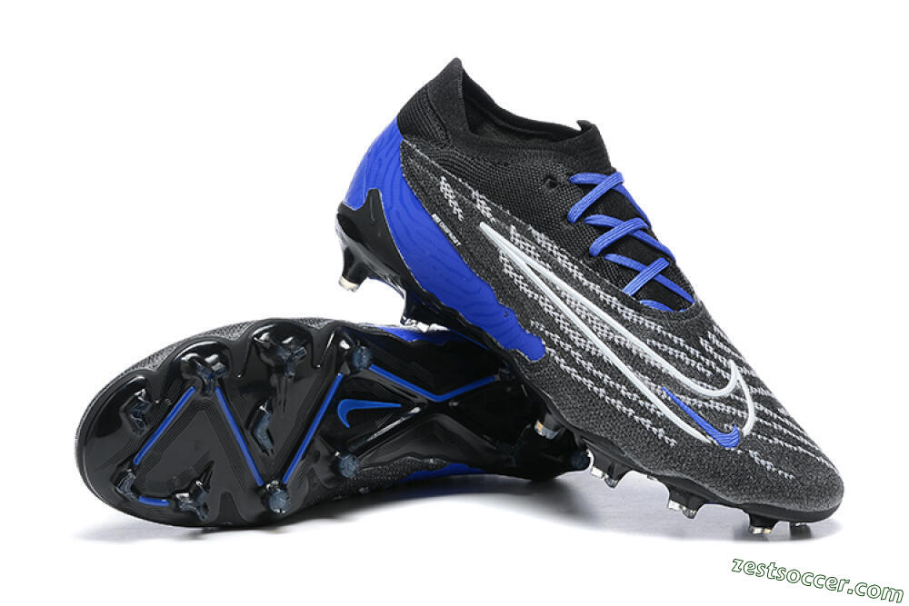 Nike Phantom GX Elite FG Low-Tops Soccer Cleats - Black/White/Blue 4
