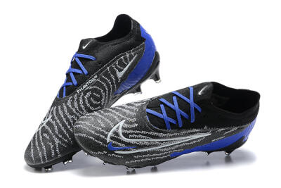 Nike Phantom GX Elite FG Low-Tops Soccer Cleats - Black/White/Blue