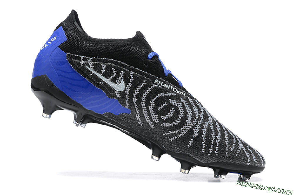 Nike Phantom GX Elite FG Low-Tops Soccer Cleats - Black/White/Blue 6