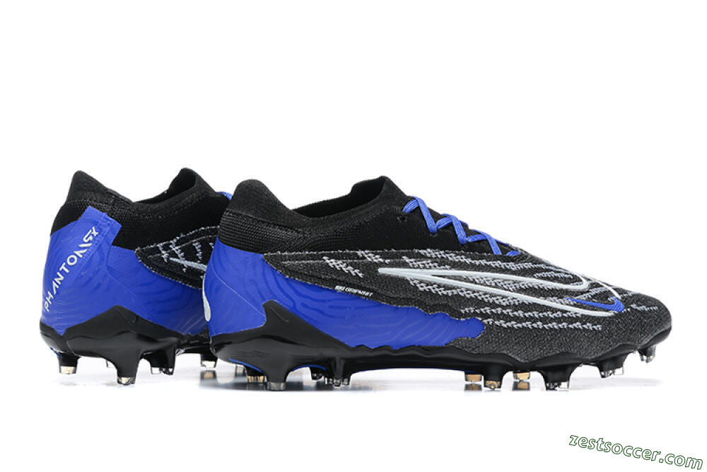 Nike Phantom GX Elite FG Low-Tops Soccer Cleats - Black/White/Blue 8