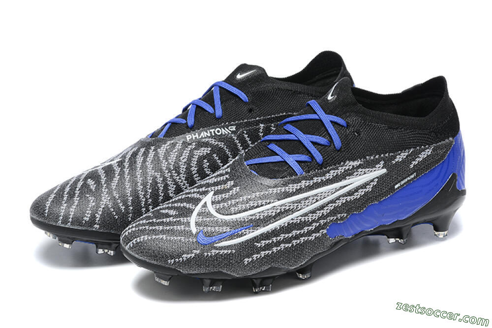Nike Phantom GX Elite FG Low-Tops Soccer Cleats - Black/White/Blue 9