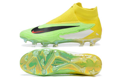 Nike Phantom GX Elite DF FG High-Tops Soccer Cleats - Green/Yellow/Black