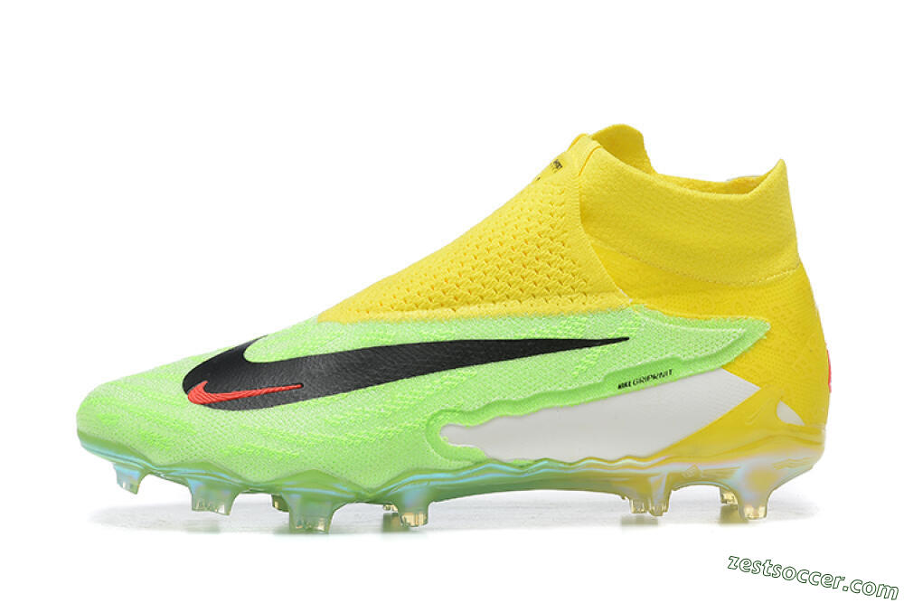 Nike Phantom GX Elite DF FG High-Tops Soccer Cleats - Green/Yellow/Black 2