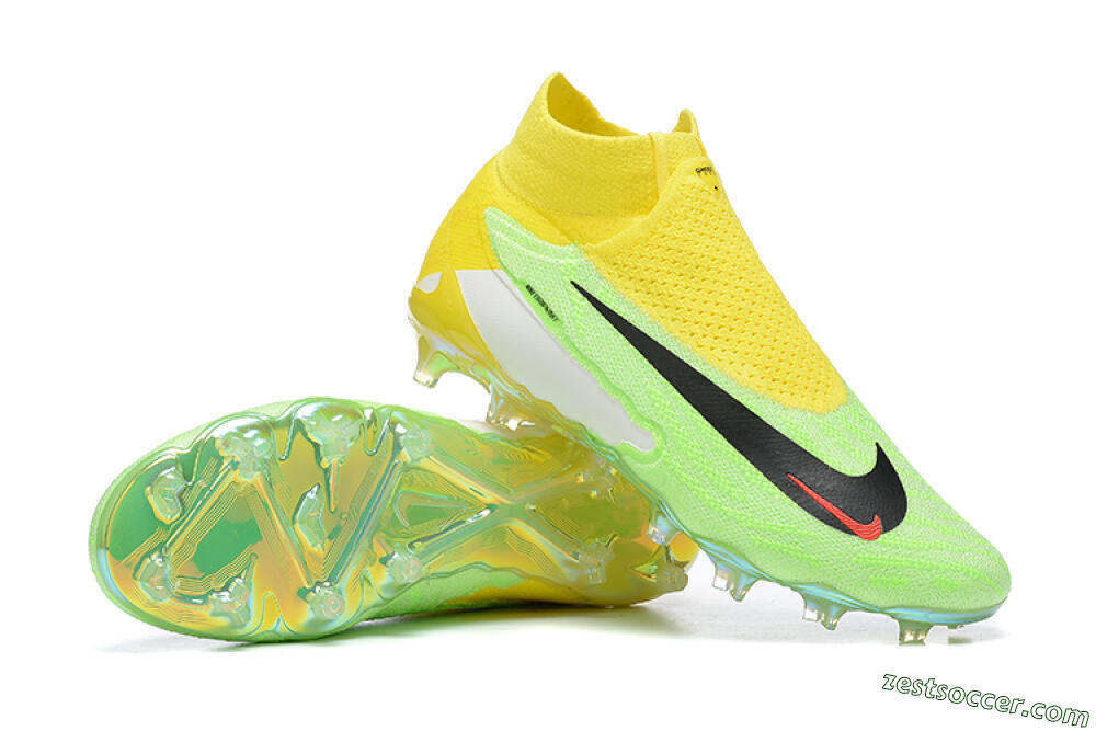 Nike Phantom GX Elite DF FG High-Tops Soccer Cleats - Green/Yellow/Black 4