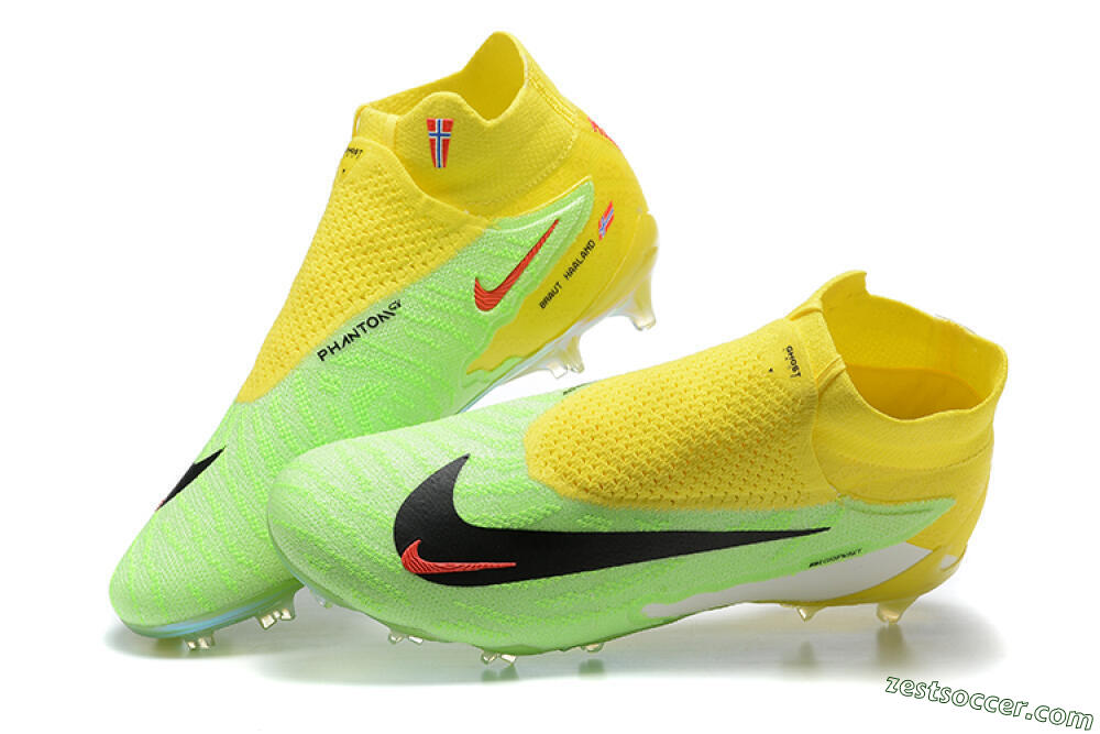 Nike Phantom GX Elite DF FG High-Tops Soccer Cleats - Green/Yellow/Black 5