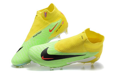Nike Phantom GX Elite DF FG High-Tops Soccer Cleats - Green/Yellow/Black