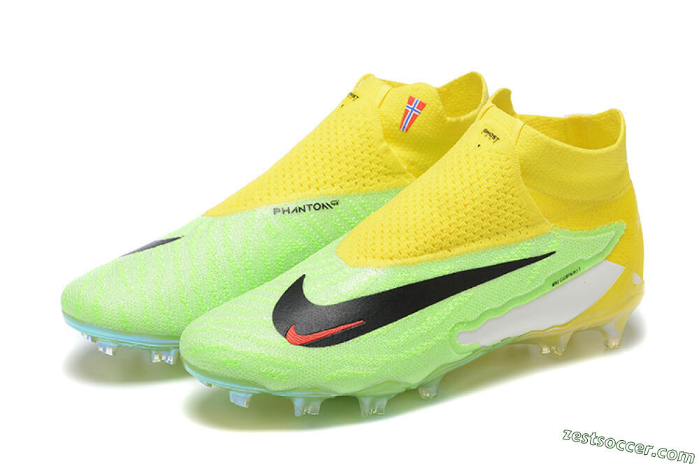 Nike Phantom GX Elite DF FG High-Tops Soccer Cleats - Green/Yellow/Black 8