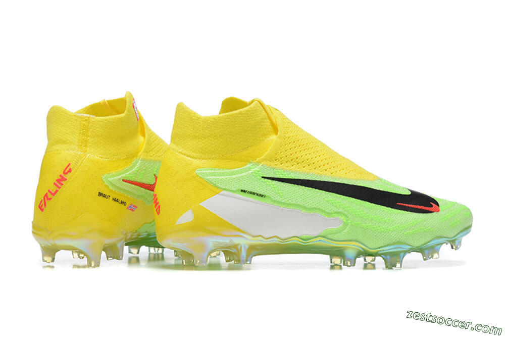 Nike Phantom GX Elite DF FG High-Tops Soccer Cleats - Green/Yellow/Black 9