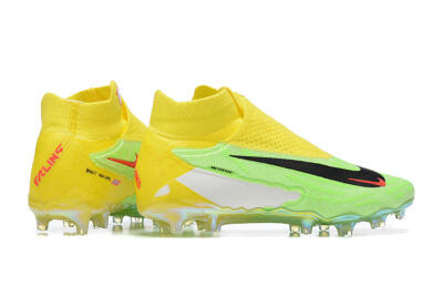 Nike Phantom GX Elite DF FG High-Tops Soccer Cleats - Green/Yellow/Black