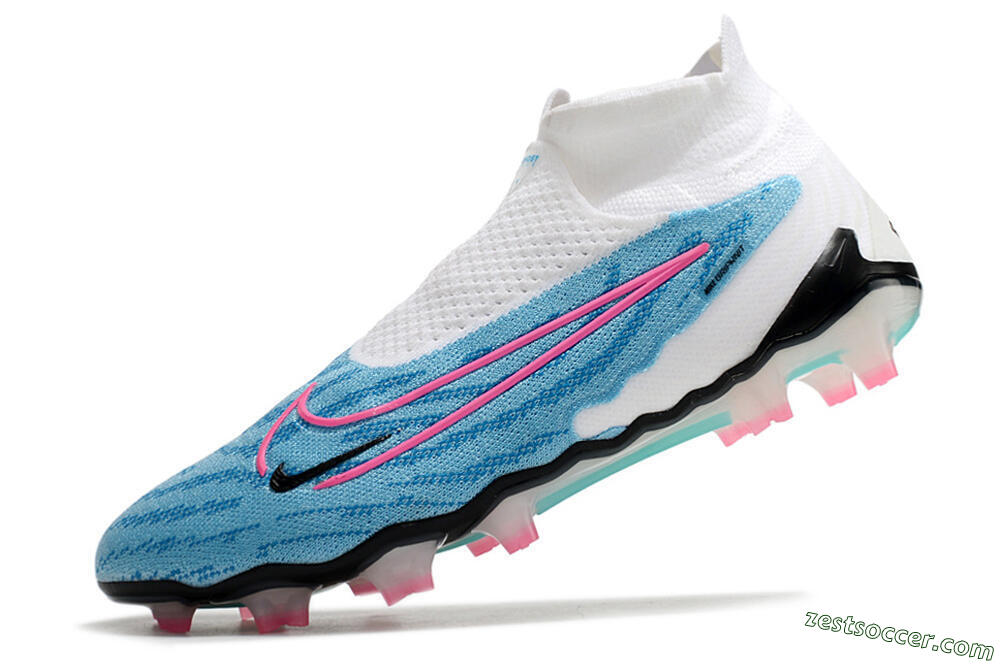 Nike Phantom GX Elite DF FG High-Tops Soccer Cleats - Blue/Pink/White 5