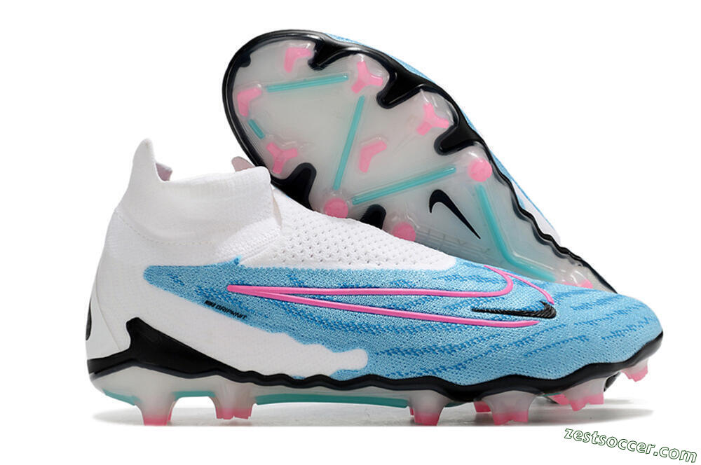 Nike Phantom GX Elite DF FG High-Tops Soccer Cleats - Blue/Pink/White 0