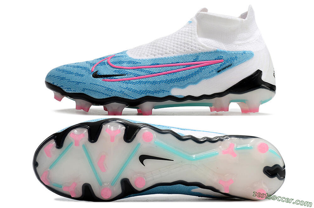 Nike Phantom GX Elite DF FG High-Tops Soccer Cleats - Blue/Pink/White 1