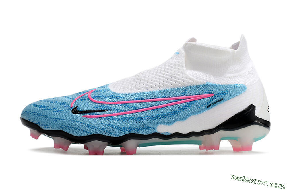 Nike Phantom GX Elite DF FG High-Tops Soccer Cleats - Blue/Pink/White 2