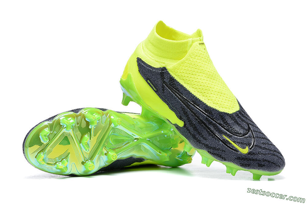Nike Phantom GX Elite DF FG High-Tops Soccer Cleats - Black/Green 4