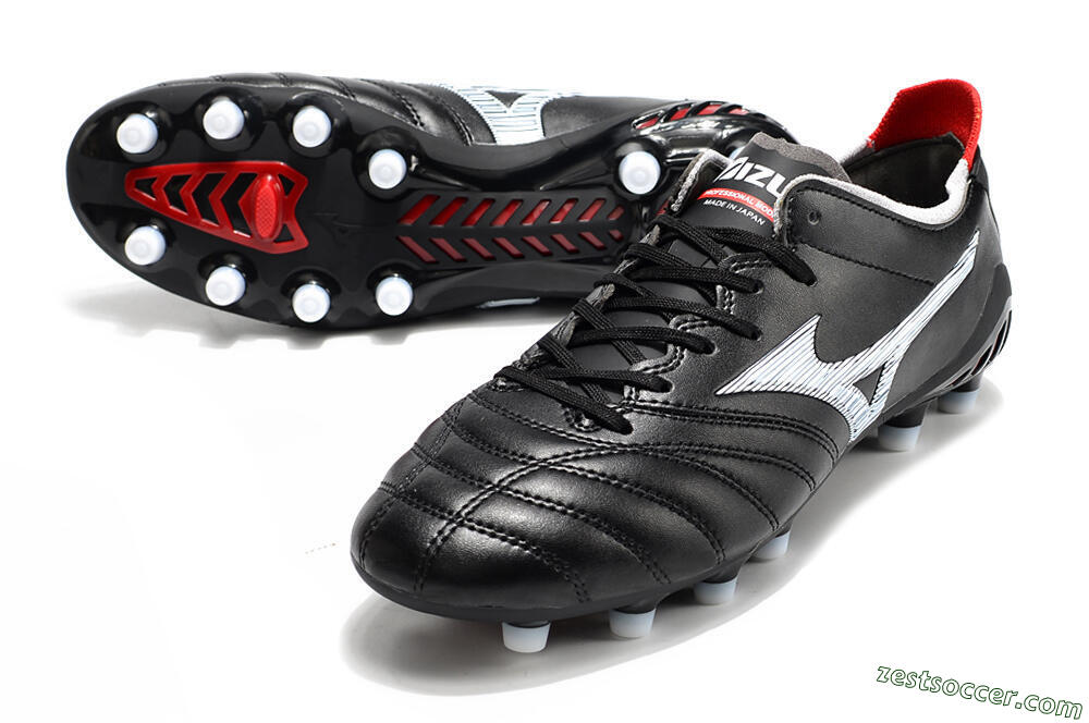 Mizuno Morelia Neo 3 Pro FG Low-Tops Soccer Cleats - Black/White/Red 3