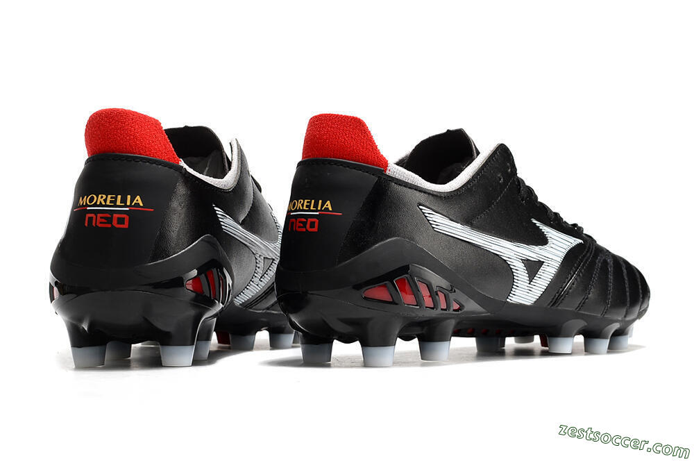 Mizuno Morelia Neo 3 Pro FG Low-Tops Soccer Cleats - Black/White/Red 8