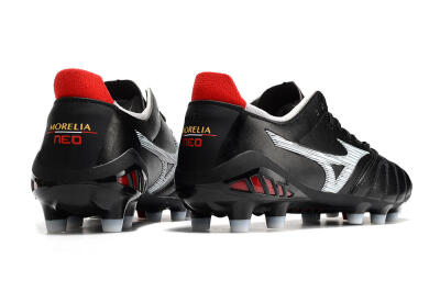 Mizuno Morelia Neo 3 Pro FG Low-Tops Soccer Cleats - Black/White/Red