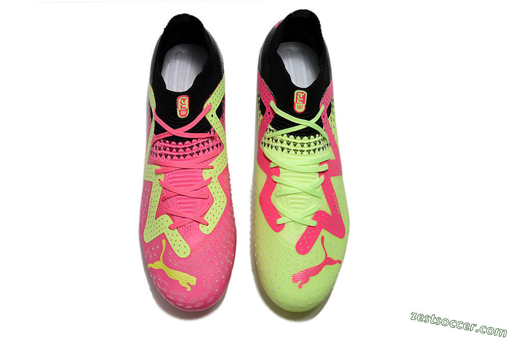 Puma Ultra Ultimate FG Low-Tops Soccer Cleats - Green/Pink/Black 4