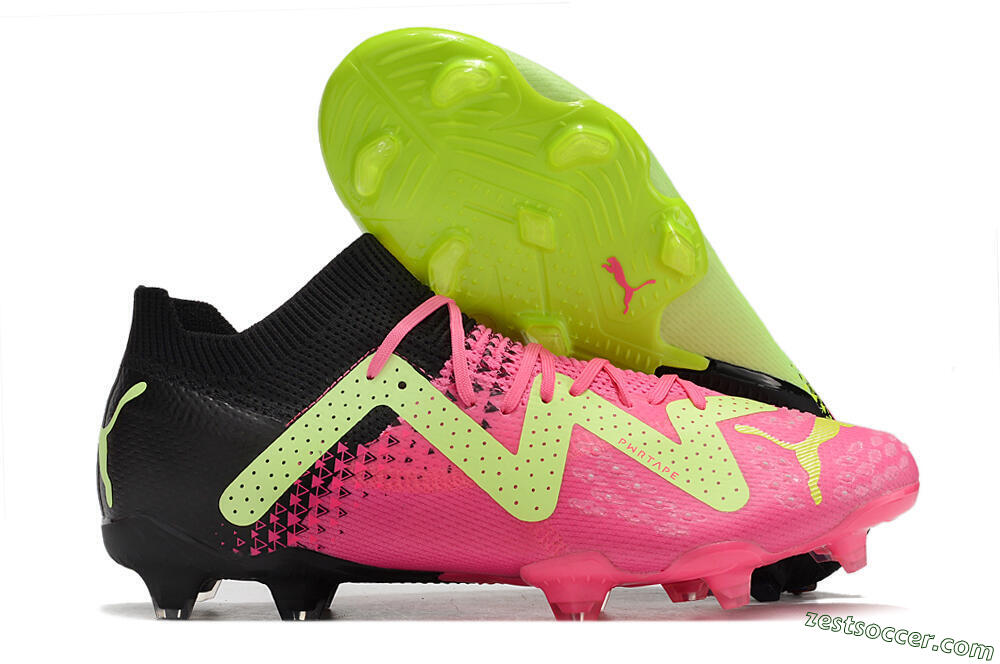 Puma Ultra Ultimate FG Low-Tops Soccer Cleats - Green/Pink/Black 0