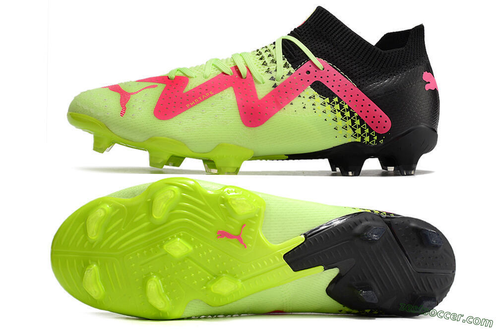 Puma Ultra Ultimate FG Low-Tops Soccer Cleats - Green/Pink/Black 1