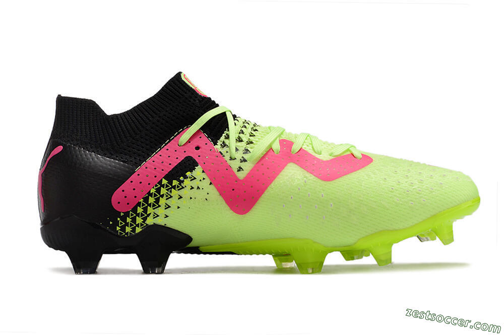 Puma Ultra Ultimate FG Low-Tops Soccer Cleats - Green/Pink/Black 7