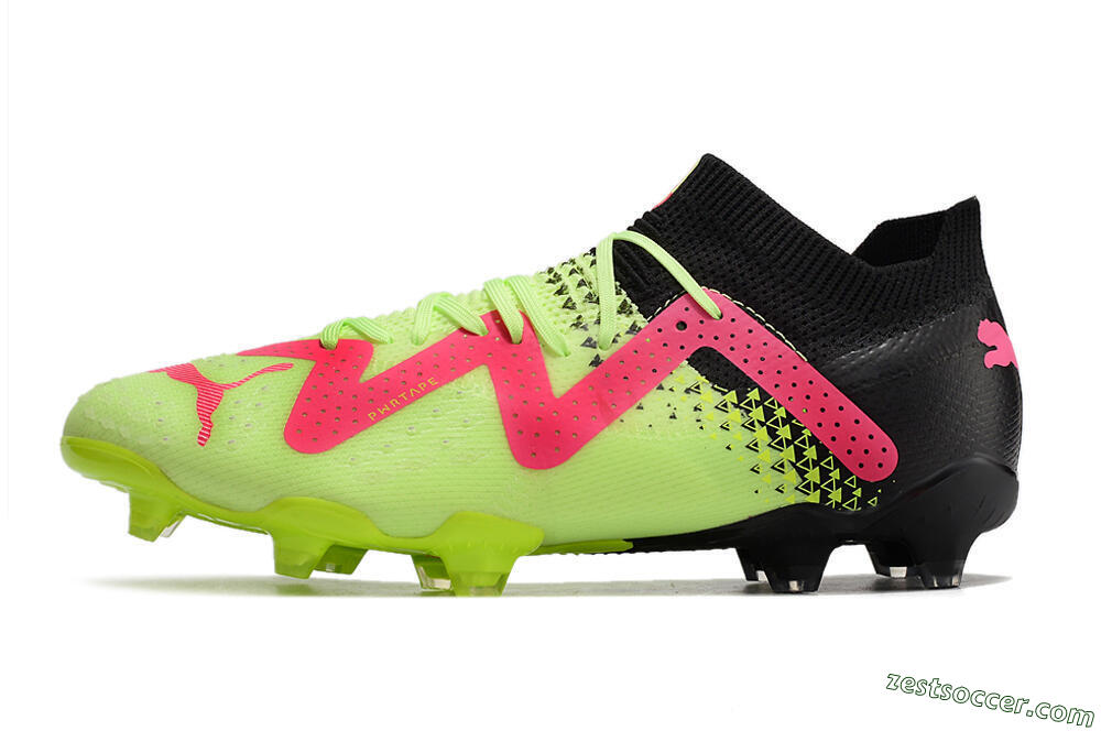 Puma Ultra Ultimate FG Low-Tops Soccer Cleats - Green/Pink/Black 2