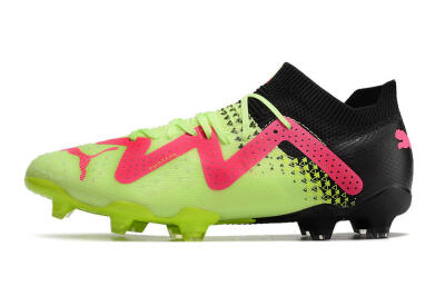 Puma Ultra Ultimate FG Low-Tops Soccer Cleats - Green/Pink/Black