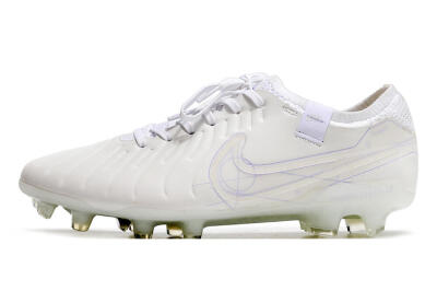 Nike Tiempo Legend 10 Elite FG Low-Tops Soccer Cleats - White/Purple