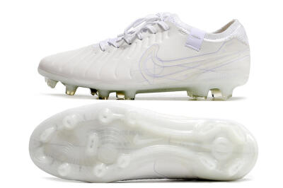 Nike Tiempo Legend 10 Elite FG Low-Tops Soccer Cleats - White/Purple