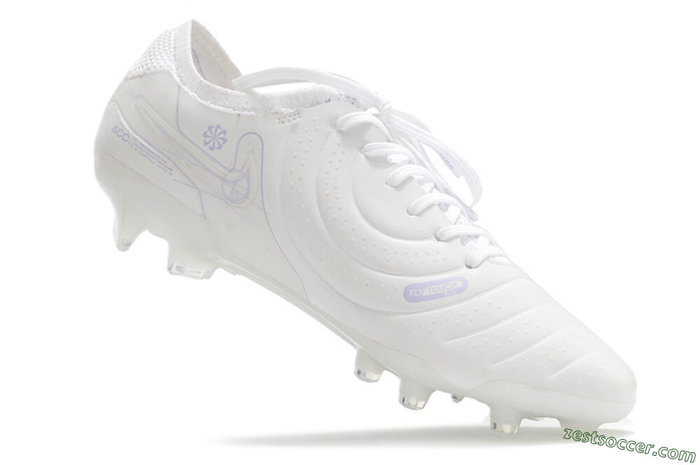 Nike Tiempo Legend 10 Elite FG Low-Tops Soccer Cleats - White/Purple 4