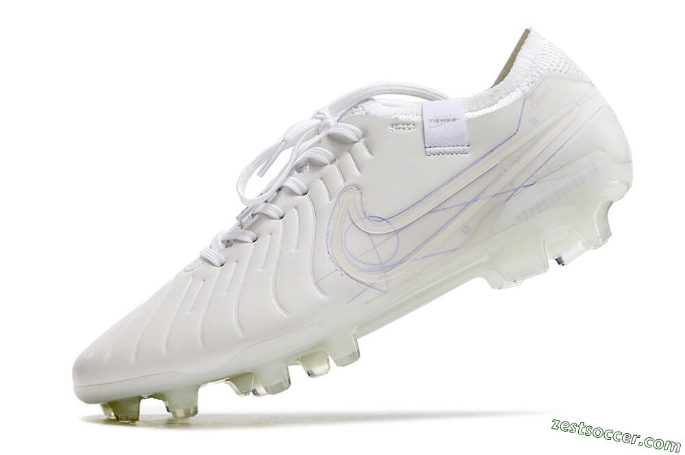 Nike Tiempo Legend 10 Elite FG Low-Tops Soccer Cleats - White/Purple 5