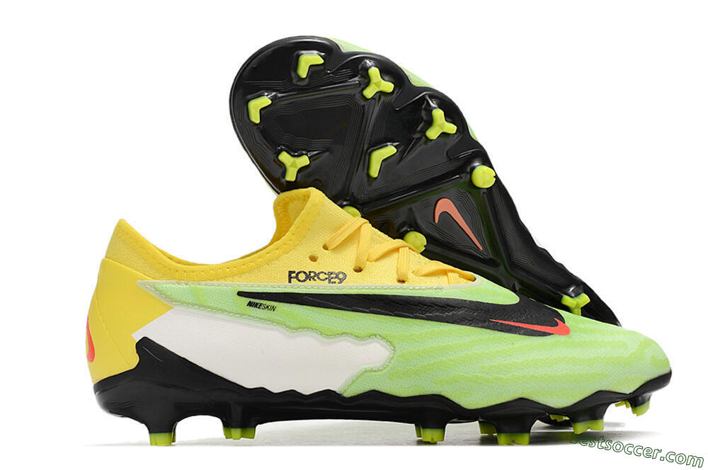 Nike Phantom GX Academy FG Low-Tops Soccer Cleats - Green/Black/White/Yellow 0