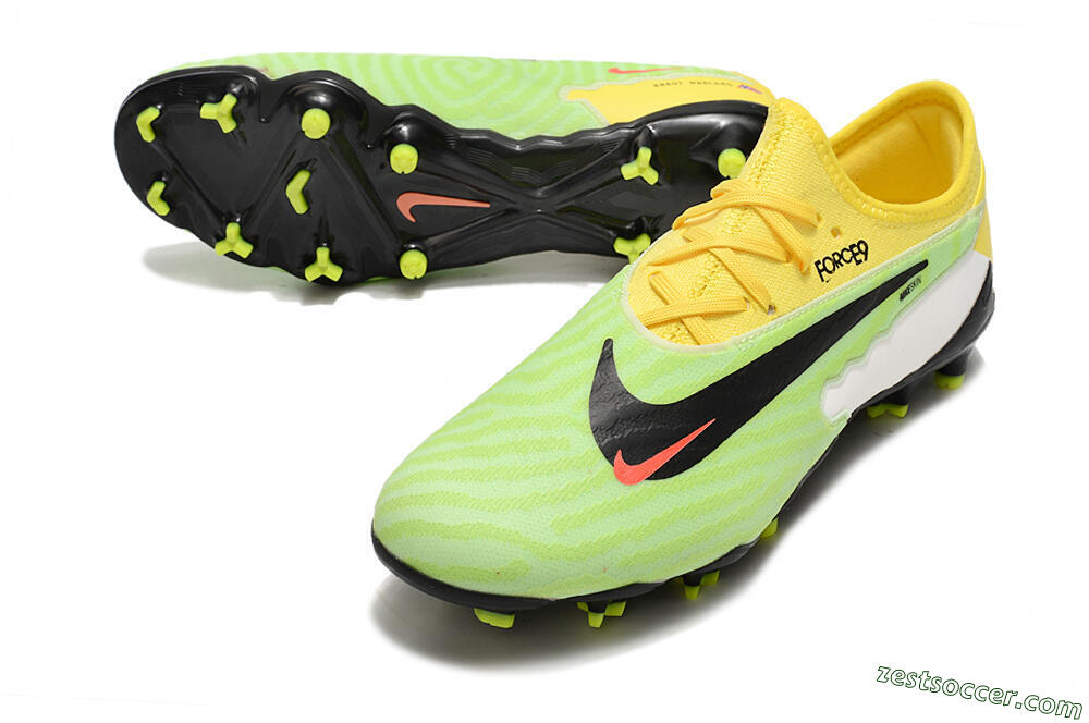 Nike Phantom GX Academy FG Low-Tops Soccer Cleats - Green/Black/White/Yellow 3