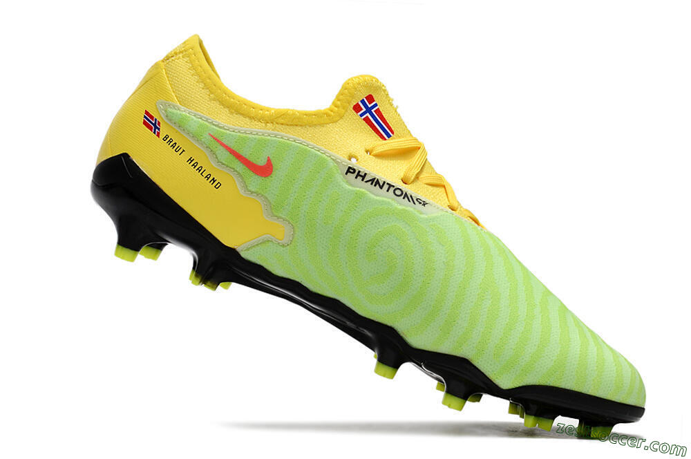 Nike Phantom GX Academy FG Low-Tops Soccer Cleats - Green/Black/White/Yellow 4