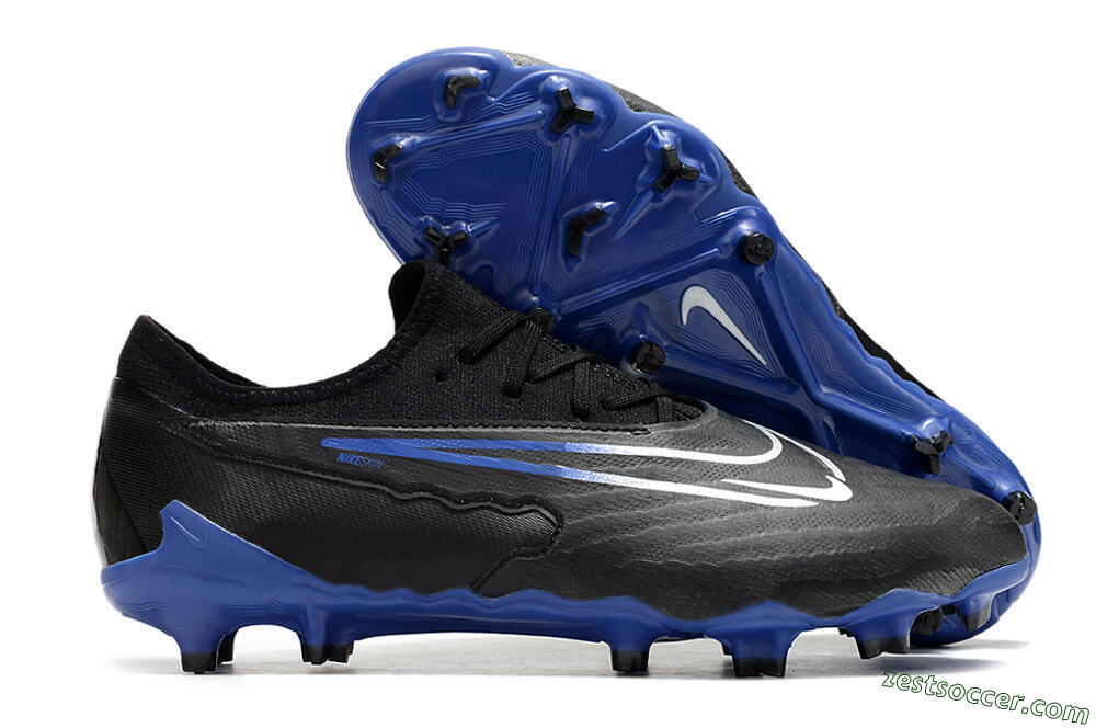 Nike Phantom GX Academy FG Low-Tops Soccer Cleats - Black/White/Blue 0