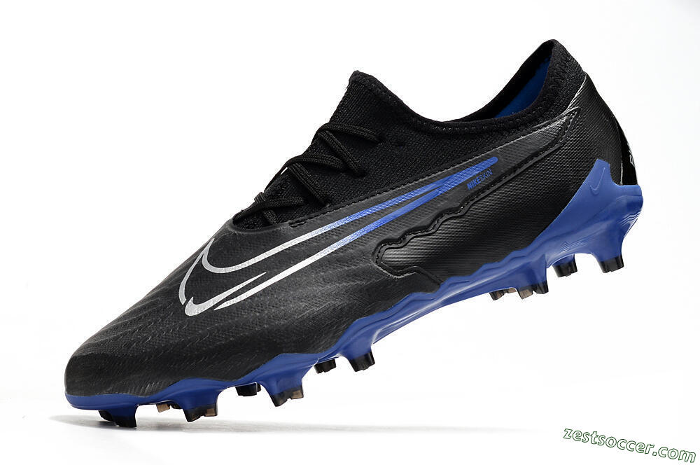 Nike Phantom GX Academy FG Low-Tops Soccer Cleats - Black/White/Blue 5