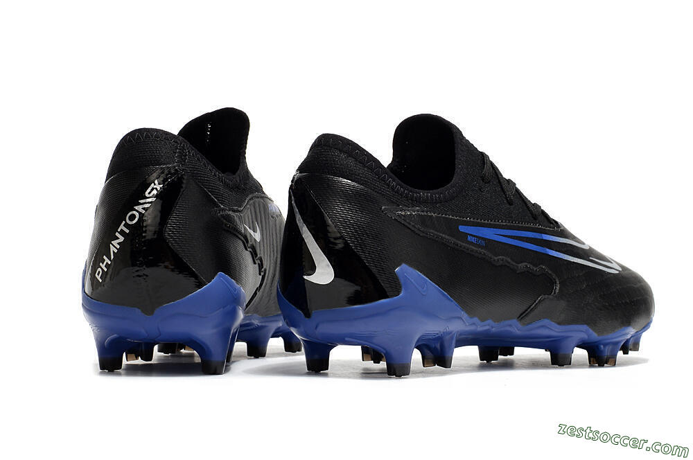 Nike Phantom GX Academy FG Low-Tops Soccer Cleats - Black/White/Blue 6