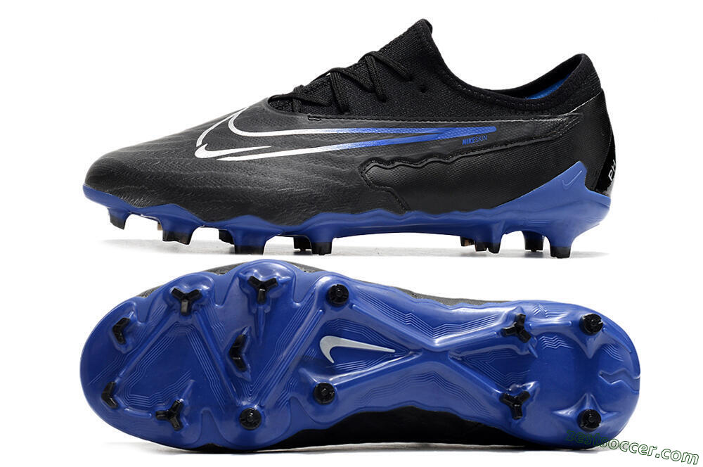 Nike Phantom GX Academy FG Low-Tops Soccer Cleats - Black/White/Blue 1