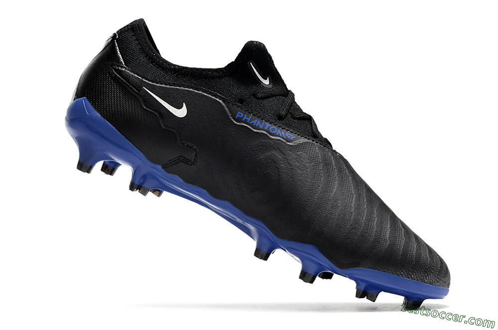 Nike Phantom GX Academy FG Low-Tops Soccer Cleats - Black/White/Blue 4