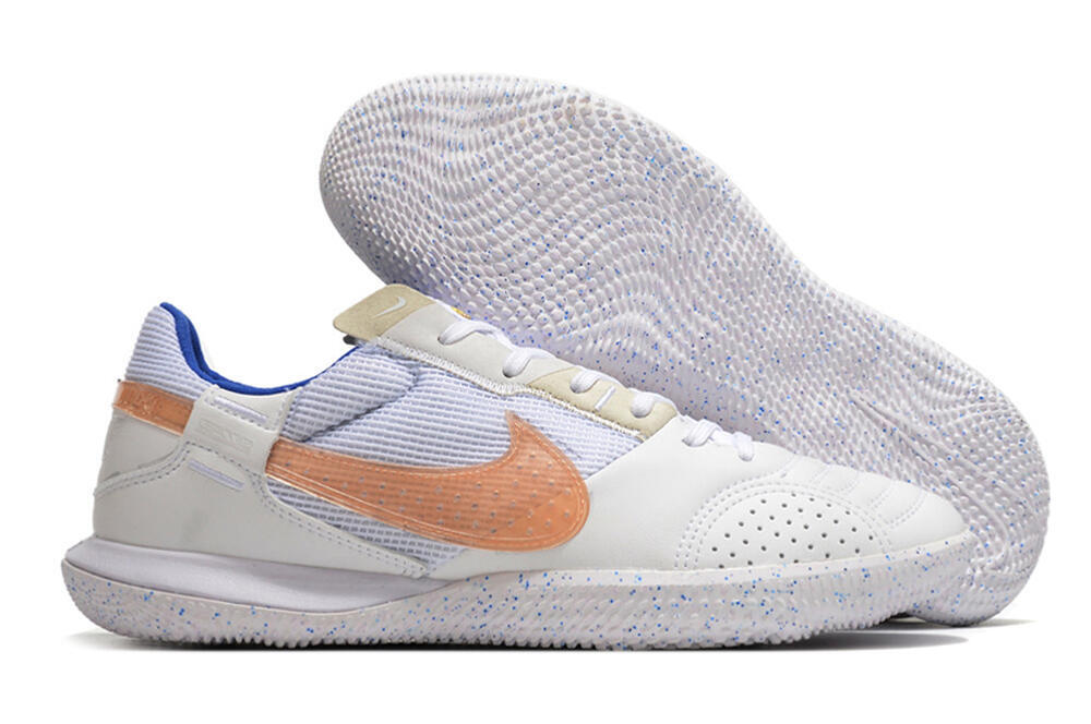 Nike Street Gato IC Low-Tops Soccer Shoes - White/Pink/Blue 0