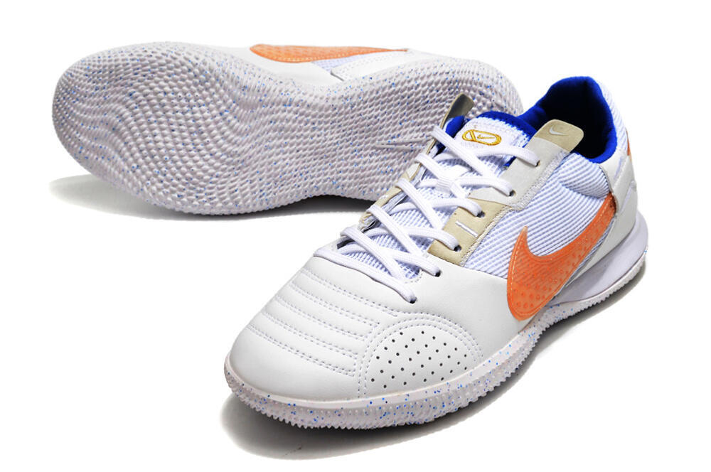 Nike Street Gato IC Low-Tops Soccer Shoes - White/Pink/Blue 3